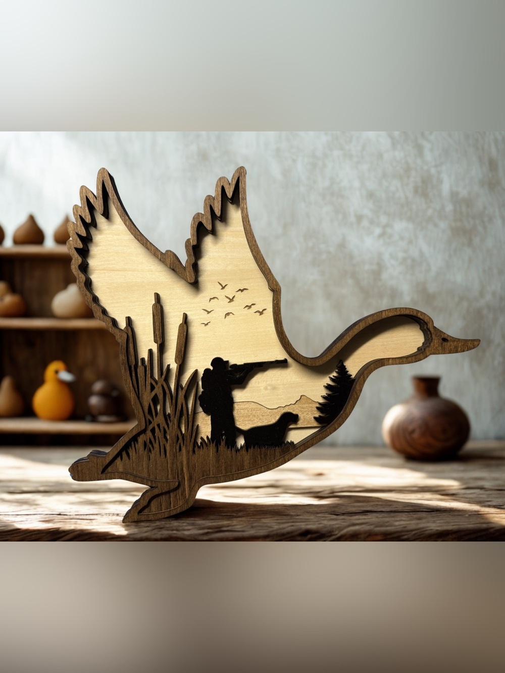 Woodland Duck Layered Laser Cut Decor
